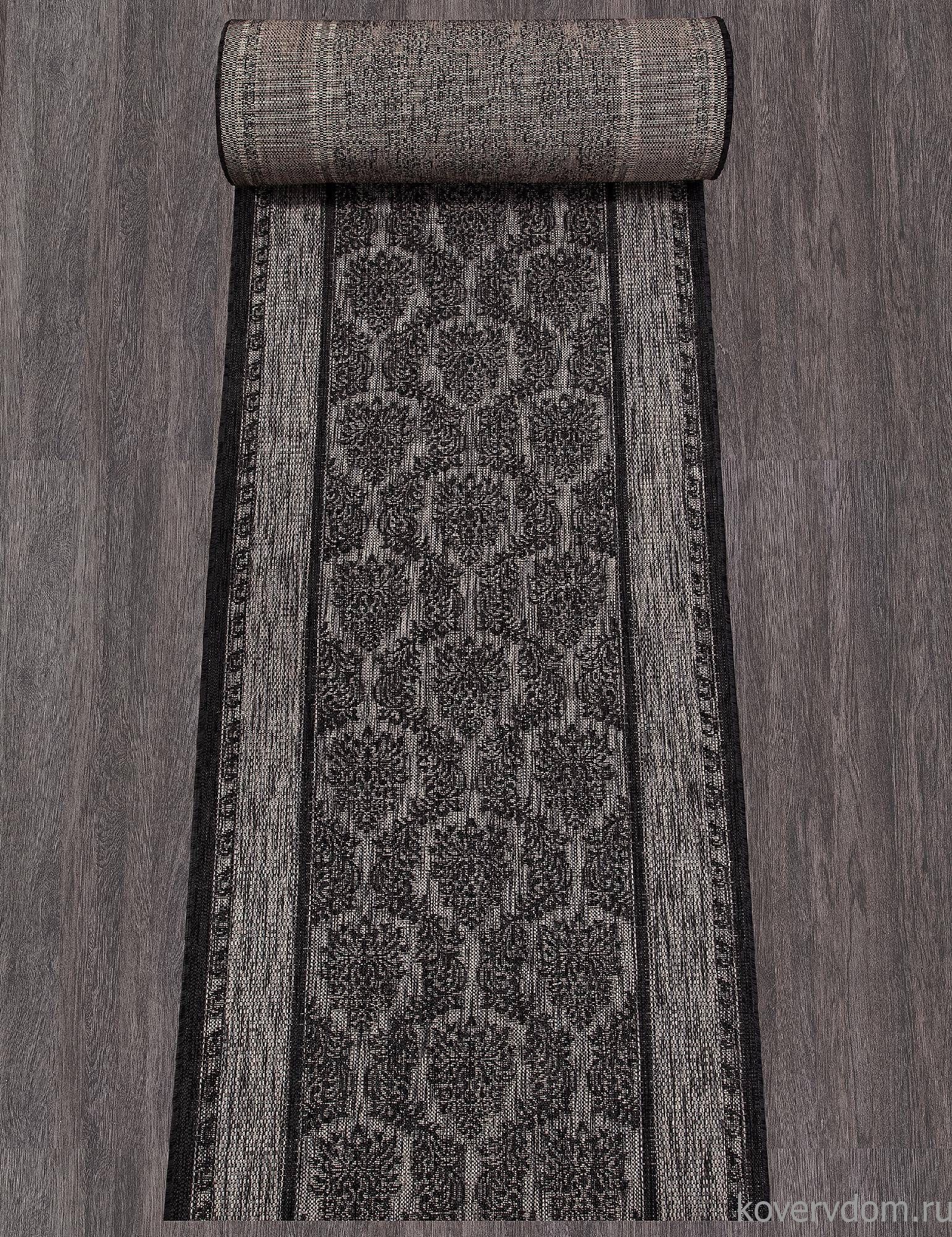 Ковровая дорожка циновка VEGAS S001 D.GRAY-BLACK