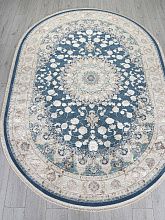 Ковер из Турции синий ZARINA A050B D.BLUE / CREAM Овал