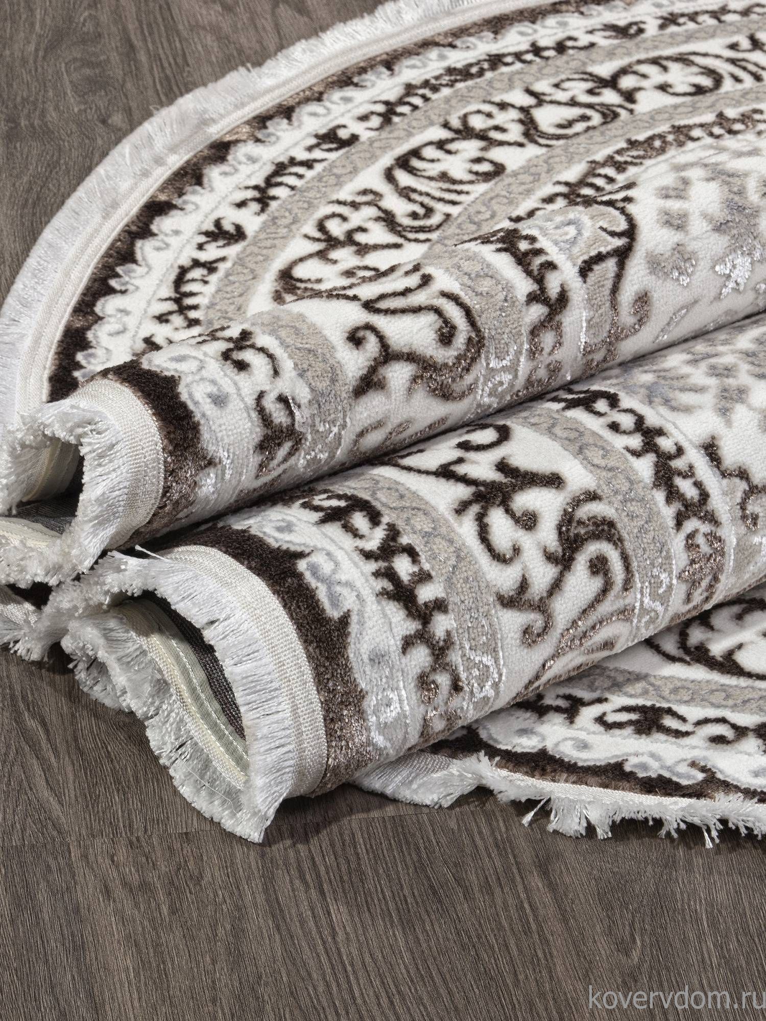 Ковер ALFANI Q011A BROWN FDY/CREAM SHRINK Овал Ковер ALFANI Q011A BROWN FDY/CREAM SHRINK Овал