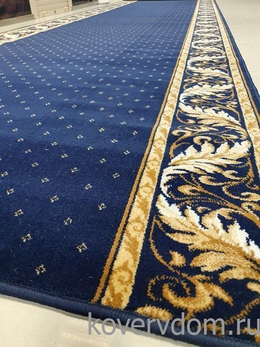 Ковровая дорожка Кремлевская 41531-38 темно-синяя