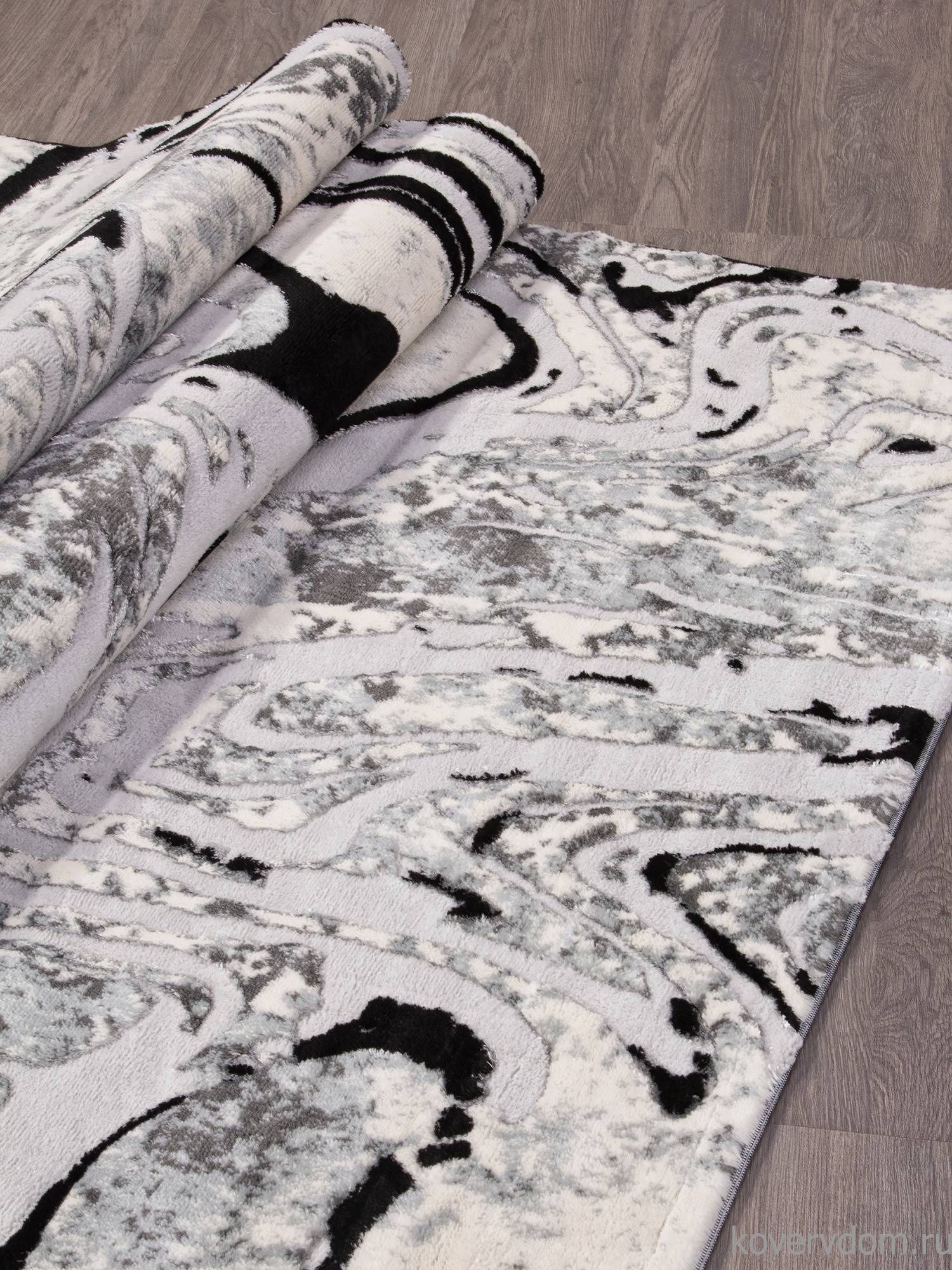 Ковер Valentino Y500B LIGHT GREY SHIRINK / BLACK